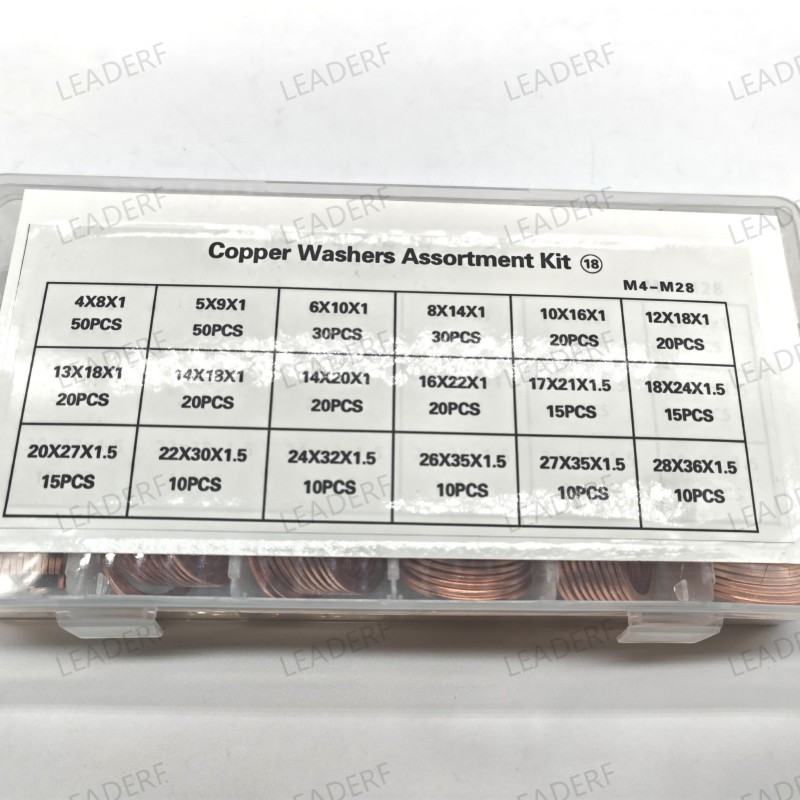 Copper washer accortments/kits for injector base washer